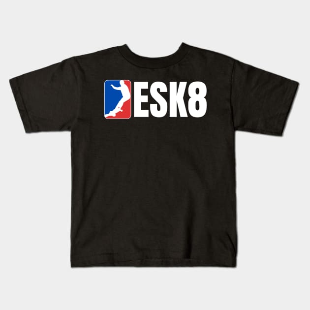 Esk8 NBA electric skateboard design Kids T-Shirt by New Age PEV Shirt Designs